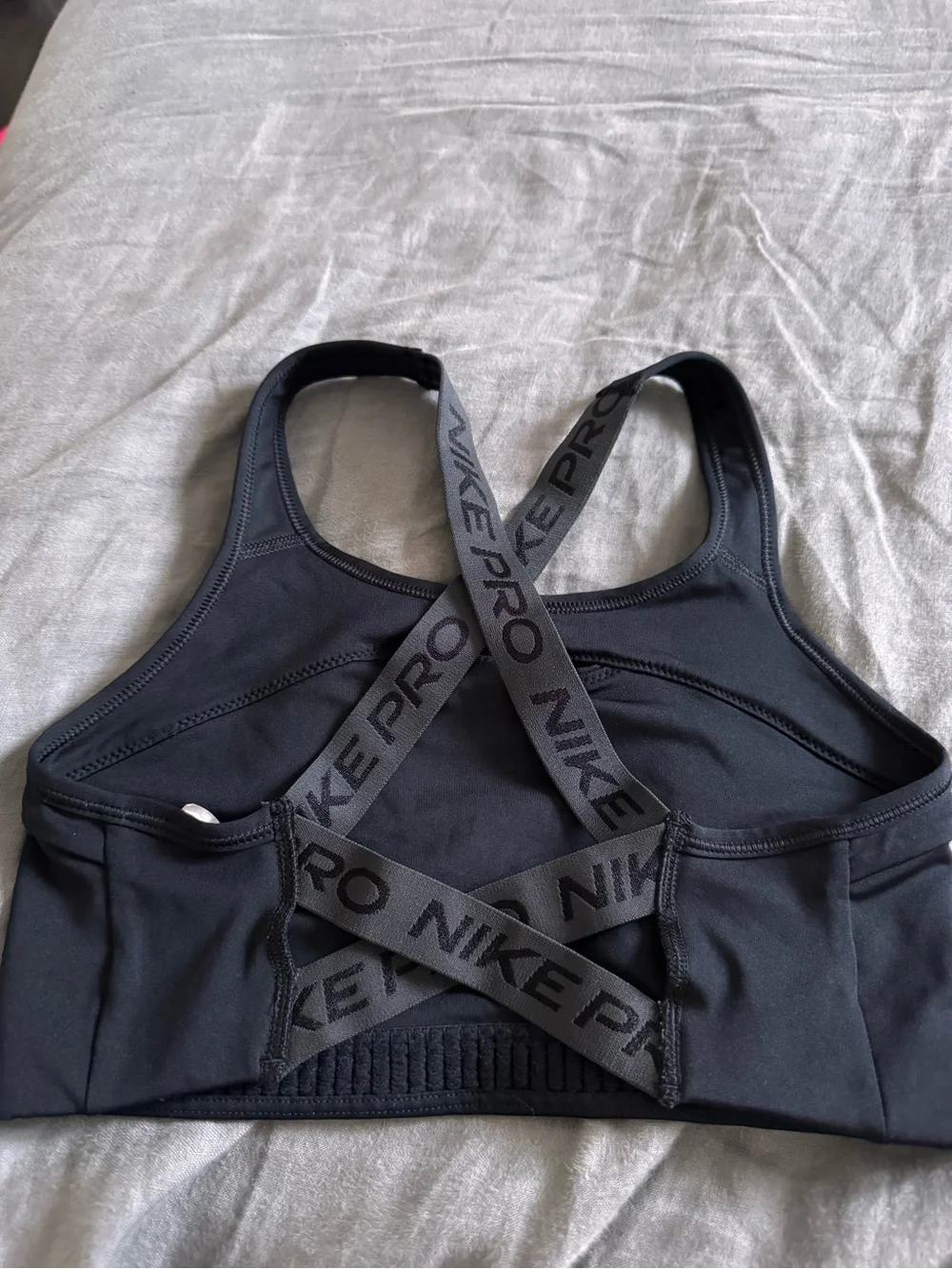Nike Black Sports Bra with White Logo
